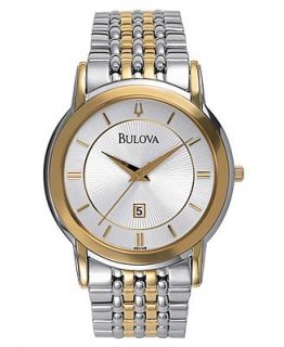 Bulova Watch, Mens Two Tone Stainless Steel Bracelet 98H48