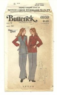 Vintage 70s Mary Quant Boho Designer #6930 Pattern Pants Wrap Vest