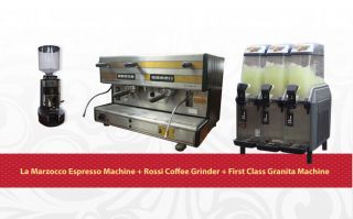 Group Espresso Machine Grinder 3 Head Slush Granita Machine
