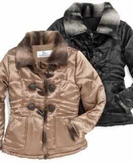 KC Collections Kids Jacket, Girls Satin Toggle Coats
