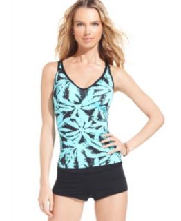 JAG Swimsuit, Crisscross Striped Tankini Top   Womens Swimwear   