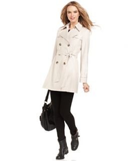 DKNY Petite Coat, Double Breasted Belted Trench