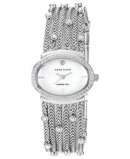 Anne Klein Watch, Womens Diamond Accent Silver Tone Chain Bracelet