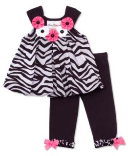 Rare Editions Baby Set, Baby Girls Bow Shirt and Floral Leggings