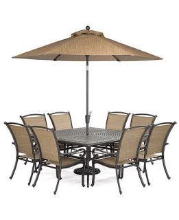 Paradise Outdoor Patio Furniture, 9 Piece Set (64 Square Dining Table