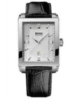 Hugo Boss Watch, Mens Black Leather Strap 1512619   All Watches