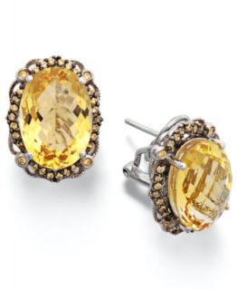 Sterling Silver Earrings, Natural Citrine (9 1/2 ct. t.w.) and Yellow