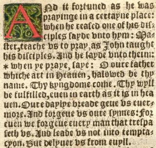1551 Matthew Folio Black Letter Bible Leaf RARE Hand Colored Luke
