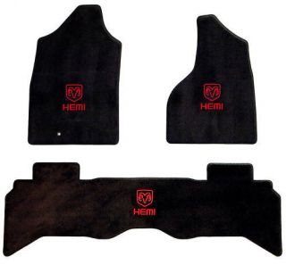 Black color mats; with Dodge Ram Head & HEMI