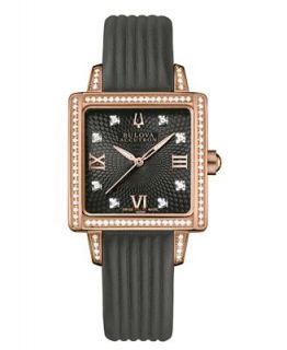 Bulova Accutron Watch, Womens Swiss Masella Black Leather Strap