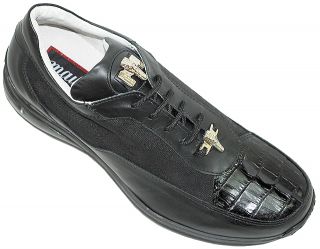 New Mauri Black Crocodile Nappa Leather Sneakers 12