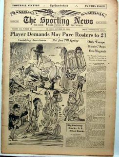 Oct 20 1954 Sporting News Otto Graham Pinky Higgins