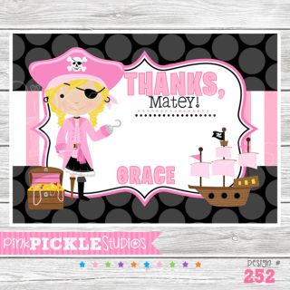Girl # 2 Personalized Birthday Party Invitation or Thank You Card 252