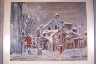 Maurice Utrillo Print on Canvas La Mansion de Mimi Pinson A Montmartre