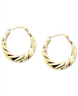 10k Gold Earrings, Swirl Hoop   Earrings   Jewelry & Watches