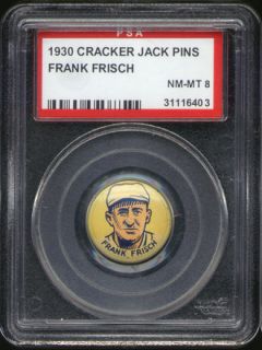 1930 Cracker Jack Pin Frank Frisch PSA 8 Cardinals HOF