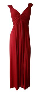 Classic Red Twist Front Maxi Dress Size 18 New