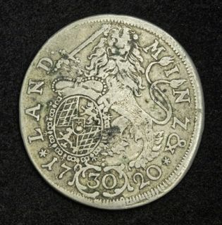 1720 Bavaria Maximilian II Emanuel Silver 30 Kreuzer ½ Gulden Coin
