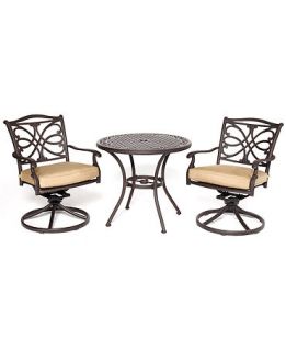 Kingsley Outdoor Patio Furniture, 3 Piece Set (32 Round Dining Table