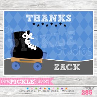 Skate Boy Personalized Birthday Party Invitation or Thank You Card285