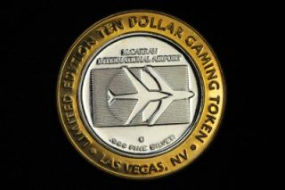 10 Token McCarran Airport Las Vegas .999 Fine Bullion Gaming Silver