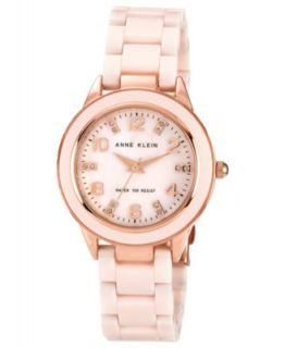 Anne Klein Watch, Womens Light Pink Genuine Lamb Leather Strap 36mm