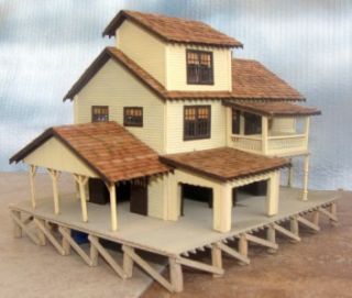 Highly Detailed Scratch Built HO Building Structure Boat Shed