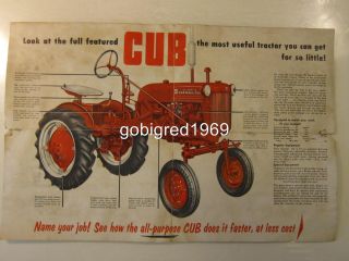 International McCormick Farmall Cub Tractor Color Pamphlet Brochure Ad