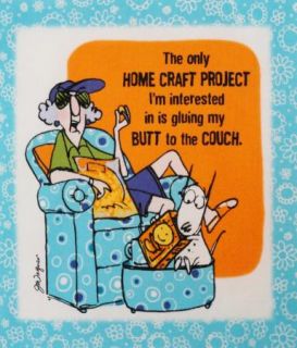 Sassy Diva Crafter Couch Dog 6 5 Quilt Block Square 7 Cotton Quilting