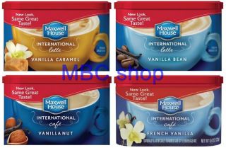 Lot of 16 Cans Maxwell House Instant Coffee International Café Style
