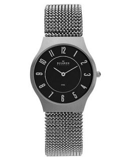 Skagen Denmark Watch, Mens Stainless Steel Stretch Mesh Bracelet 34mm