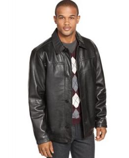 Perry Ellis Portfolio Jacket, Leather Car Coat