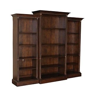 Library Wall Unit, 3 Piece Set (Center, Right, and Left Bookcases)