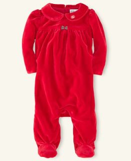 Ralph Lauren Baby Coverall, Baby Girls Velour Footed Coverall