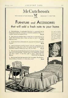 1930 Ad McCutcheon Furniture Home Furnishings Bedroom New York
