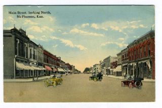 McPherson Kansas Main St Looking North Postcard 1931