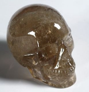 Smokey Quartz Rock Crystal Carved Crystal Skull Head Healing Crystal