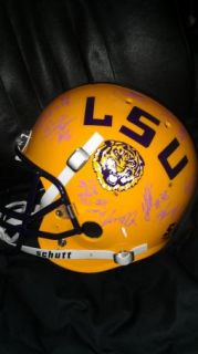 2012 LSU Tigers Team Signed Football Helmet Certificate Proof
