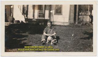 Old Photo Brown Bailey Young Man Dog House Ohio Oh