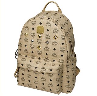 Brand New Authentic MCM Stark Visetos Backpack Medium NWT Beige