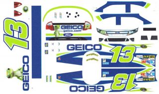 13 Casey Mears Geico Ford 2012 1 32nd Scale Slot Car Waterslide Decals