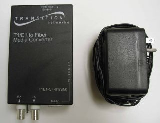 transition networks t1 e1 to fiber media converter t1e1 cf 01 sm