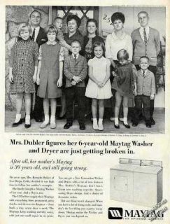 1967 Maytag Clothes Washer Dubler Family Photo Ad
