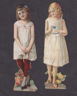 McLaughlins Coffee Advertising Paper Dolls 5 Double Sided Girls 1894