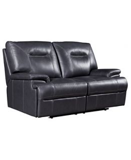 Leather Reclining Loveseat, Dual Power Recliner 68W x 41D x 39.5H