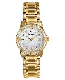 Bulova Watch, Womens Diamond Accent Gold Tone Stainless Steel