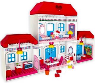 Hello Kitty Mega Bloks Large House Building Toy Play Set Blocks