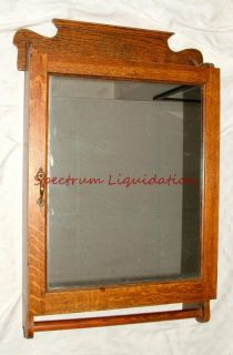 Vintage Antique Wood Mirrored Bathroom Medicine Cabinet