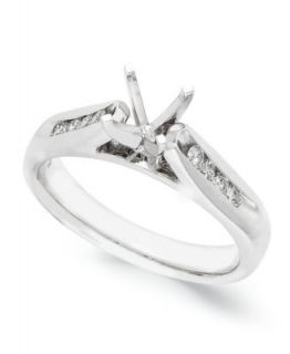 14k White Gold Ring Setting, Diamond Engagement Ring Setting (1/8 c. t
