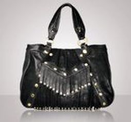 New Junior Drake Wendy Hobo Bag w Fringe Leather Black Handbag Purse